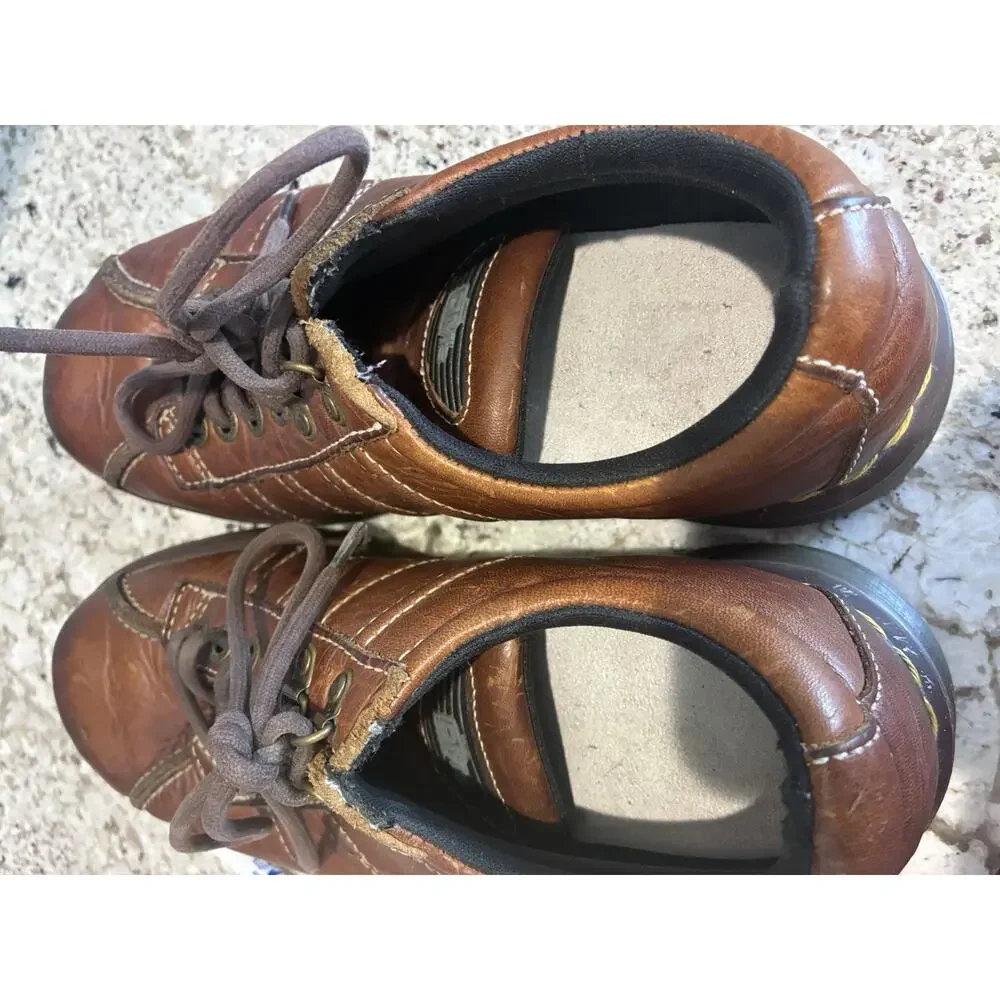 Dr. Martens 11306 Brown Leather Oxford Shoes Mens 8 Low Top Chunky Preppy AW004